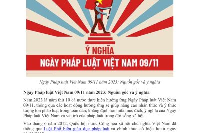 Ngày Pháp luật Việt Nam 9/11 năm 2023: Nguồn gốc và ý nghĩa